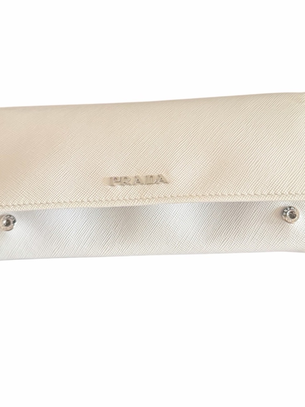 PRADA off-white Saffiano leather continental wallet in its original box Italy - Picture 2 of 11